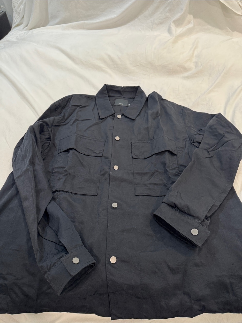 Vince Black Lightweight Shirt Jacket with Front Pockets